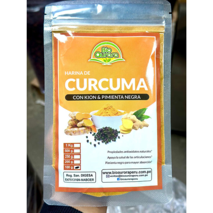 HARINA DE CÚRCUMA CON KIÓN Y PIMIENTA NEGRA (100 gr)
